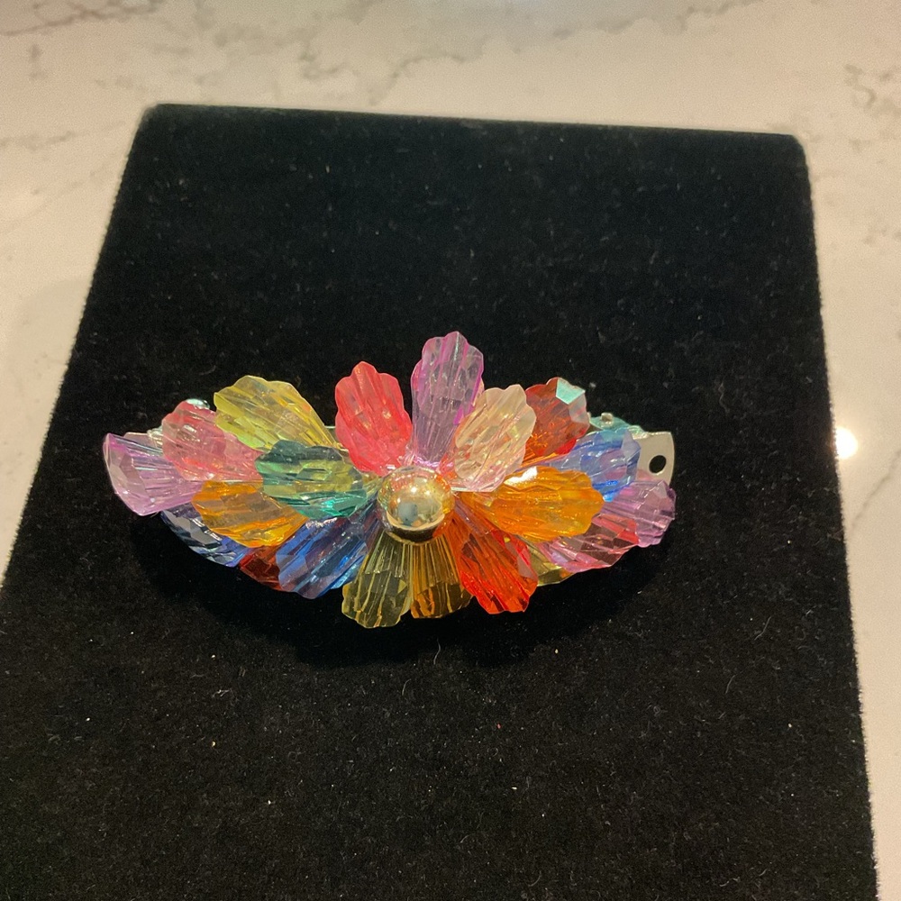 Vintage Lucite Colorful Hair Clip